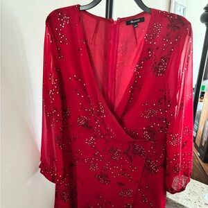 Madewell red mini dress with 3/4 length sleeves (size 12)